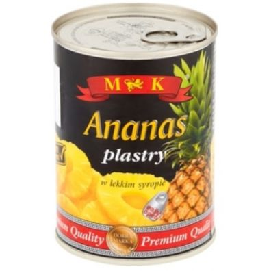 Ananas MK Plastry w Lekkim Syropie 565G